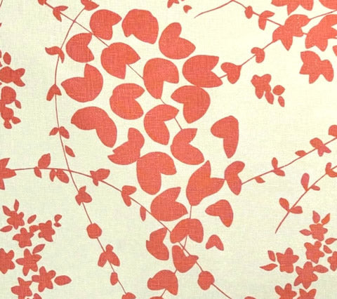 China Seas Fabric: Lysette - Custom New Shrimp on Tan 100% Linen