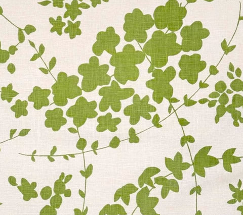 China Seas Fabric: Lysette - Custom Palm Green on Tan 100% Linen