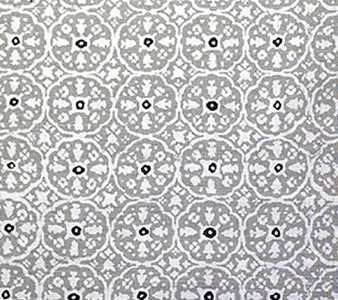 China Seas Fabric: Nitik II - Custom Agate / Slate on Tinted Belgian Linen / Cotton