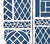 China Seas Fabric: Trellis Background - Custom Navy on White 100% Linen