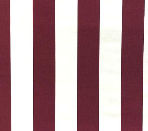 China Seas Fabric: Sand Bar Stripe - Custom Plum Raisin on White Belgian Linen / Cotton