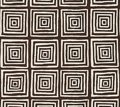 China Seas Fabric: Ziggurat Reverse - Custom Brown on Tinted Belgian Linen / Cotton