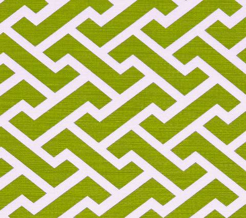 China Seas Fabric: Aga Reverse - Custom Jungle Green on White Belgian Linen / Cotton