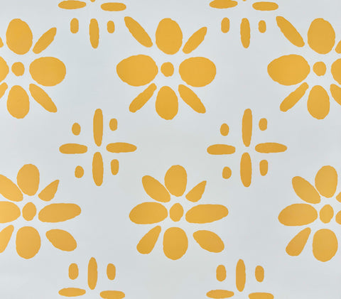 China Seas Wallpaper: Wildflowers - Custom Honey Burst on White Paper