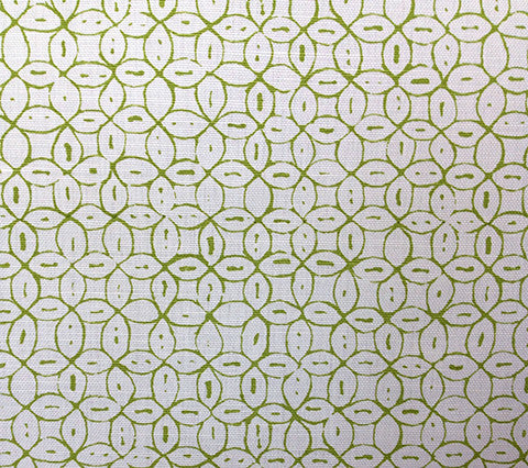China Seas Fabric: Melong Batik - Custom Green on Tinted Linen / Cotton