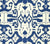 China Seas Fabric: Island Ikat - Custom Royal Blue on White Belgian Linen / Cotton