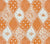 China Seas Fabric: Balinese Batik - Custom Orange / Cream on White Belgian Linen / Cotton