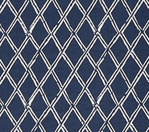 China Seas Fabric: Lyford Diamond Blotch - Custom Navy on White Suncloth (OUTDOOR)