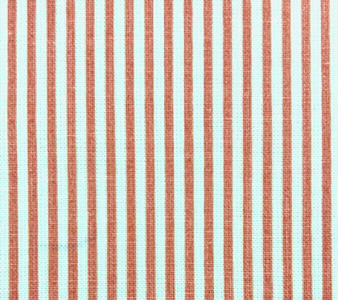 China Seas Fabric: Lila Stripe - Custom Tomato on Tinted 100% Linen