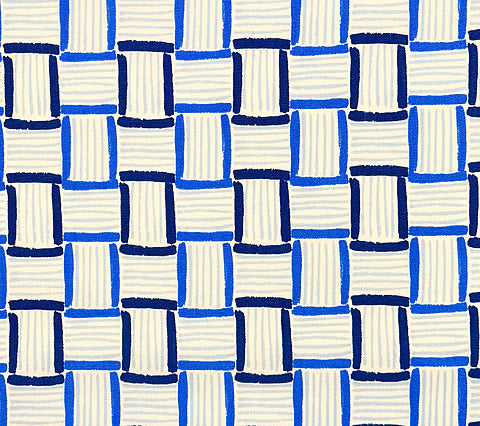 China Seas Fabric: Key West - Custom Multi Blues on White Suncloth (OUTDOOR)