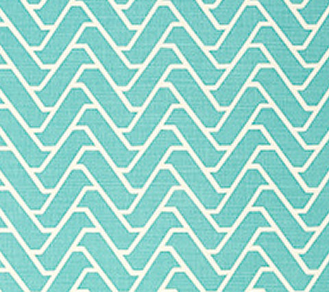 China Seas Fabric: Montego - Custom Turquoise on Tinted Belgian Linen / Cotton