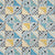 China Seas Fabric: Sunnyjim Batik - Custom Turquoise / Yellow on Tinted Belgian Linen/Cotton
