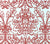 Quadrille Fabric: Monty Outline - Custom Red on Optic White Belgian Linen / Cotton