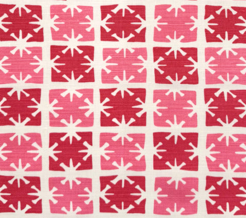 China Seas Fabric: Georgia Small Scale - Custom Pink / Magenta Tinted Belgian Linen / Cotton