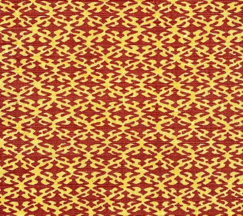 China Seas Fabric: Izmir - Cinnabar / Gold on Belgian Linen / Cotton