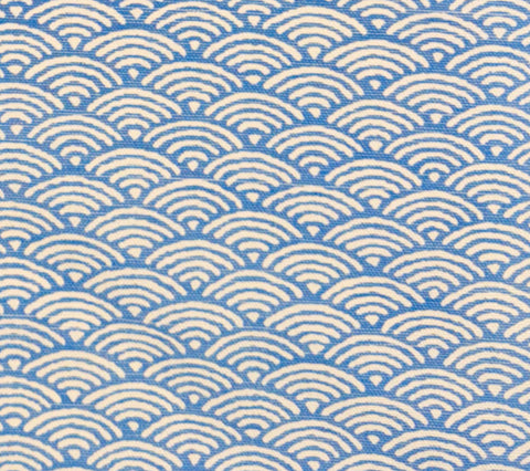 China Seas Fabric: Seto II - Custom French Blue on Tinted Belgian Linen / Cotton