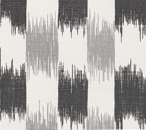 China Seas Fabric: II Blue Ikat - Gray / Steel Gray on Tinted Belgian Linen / Cotton