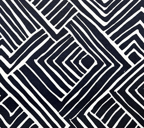 Alan Campbell Fabric: Melinda - Custom Black on Cream Suncloth (OUTDOOR)
