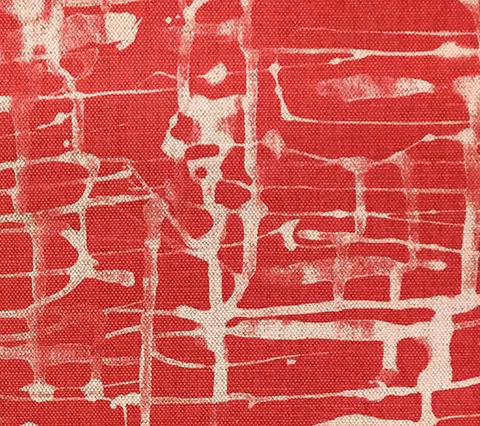 Alan Campbell Fabric: Twill Reverse - Custom Melon on Oatmeal Belgian Linen/Cotton detail