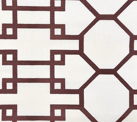 Quadrille Fabric: Brighton - Custom Brown on Tinted Belgian Linen / Cotton