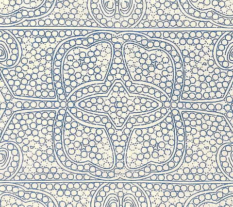 Home Couture Fabric: Persia - Custom New Blue on Lightly Tinted 100% Linen