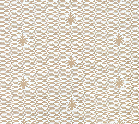 Quadrille Fabric: Carlo II - Custom Pumice on White 100% Sateen