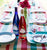 China Seas Fabric: Carnival Stripe - Custom Aqua on Tinted 100% Belgian Linen
