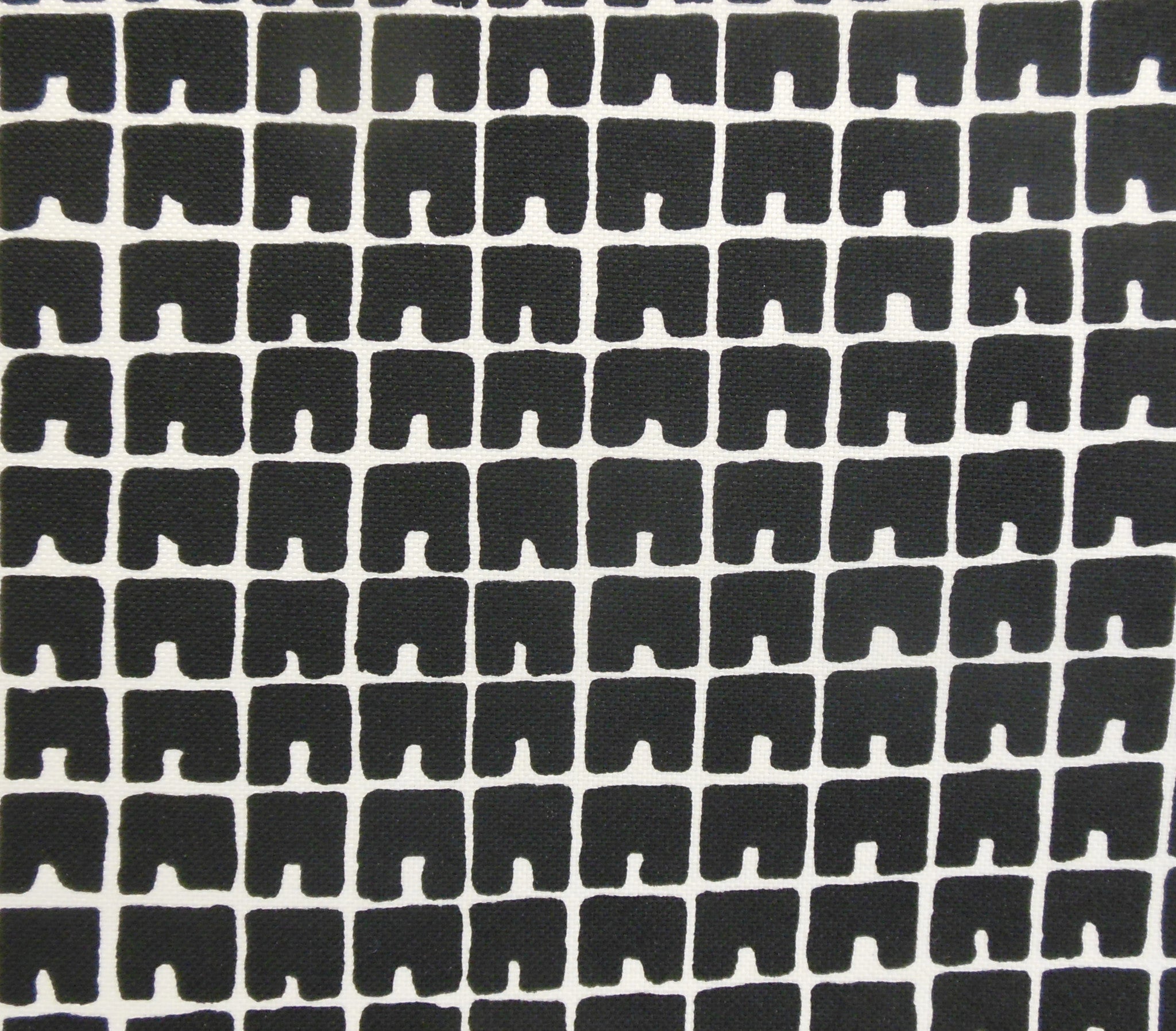 China Seas Fabric Fez II Custom Black geometric print on Trevira Flame Resistant Commercial Quality