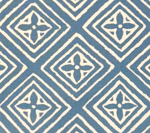 China Seas Fabric: Fiorentina - Custom Teal on Cream Suncloth (OUTDOOR)