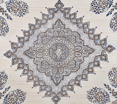 Home Couture Fabric: Persepolis - Custom Brown / Navy on Tussah Silk