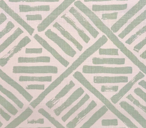 China Seas Fabric: Macoco II - Custom Aqua on White 100% Linen