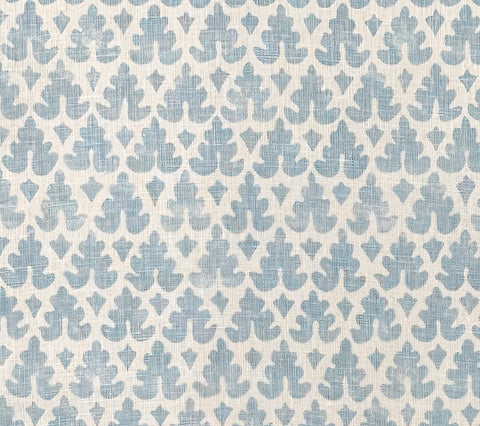 Quadrille Fabric: Volpi - Custom Soft Windsor Blue on Tinted  100% Linen