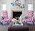 China Seas Fabric: Island Ikat - Custom Magenta on White Belgian Linen / Cotton