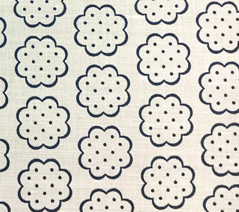 Quadrille Fabric: Sybil - Custom New Navy on Tinted Belgian Linen/Cotton detail