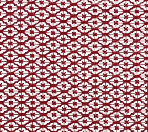 China Seas Fabric: Kyoto - Custom Red on Tinted Belgian Linen / Cotton