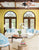 China Seas Fabric: Lyford Background - Custom Spring Break on White Belgian Linen / Cotton