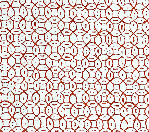 China Seas Fabric: Melong Batik - Custom Salmon on White Suncloth (OUTDOOR)