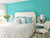 China Seas Fabric: New Chrysanthemum - Custom Green on White Belgian Linen / Cotton