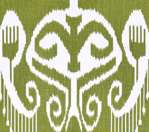 Quadrille Fabric: Nomad - Custom Green on Tinted 100% Linen