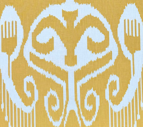 Quadrille Fabric: Nomad - Custom Yellow on Tinted 100% Linen
