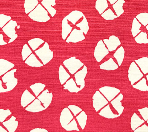 China Seas Fabric: Obi II Reverse - Custom Magenta on Tinted Belgian Linen / Cotton