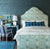Quadrille Fabric: Palampore Stripe - Custom Multi Blues on Cream 100% Linen