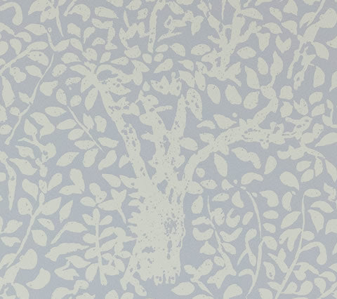 China Seas Wallpaper: Arbre de Matisse Reverse - Custom Gray on Off White Paper (5 yard minimum)