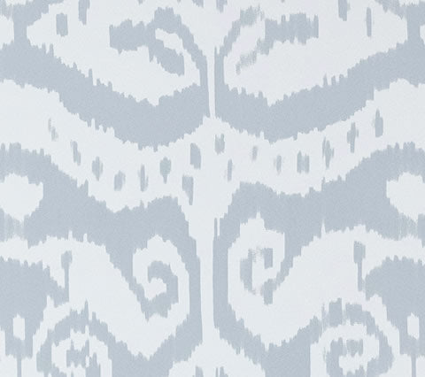 Quadrille Wallpaper: Malaya - Custom Grey Owl on White Paper (5 yard minimum)