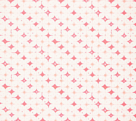 China Seas Fabric: Sunny Jim Geometric - Custom Pinks on White Belgian Linen/Cotton