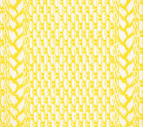China Seas Fabric: Newport Rattan - Custom Yellow on White Suncloth
