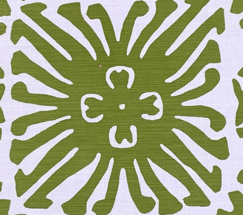 China Seas Fabric: Sigourney - Custom Jungle Green on Belgian Linen / Cotton