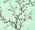 Quadrille Fabric: Cherry Branch - Custom Pale Celadon on Linen / Cotton