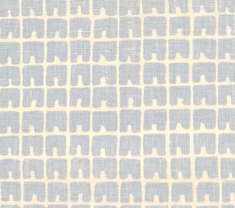China Seas Fabric: Fez II - Custom Bali Blue on Tan 100% Linen