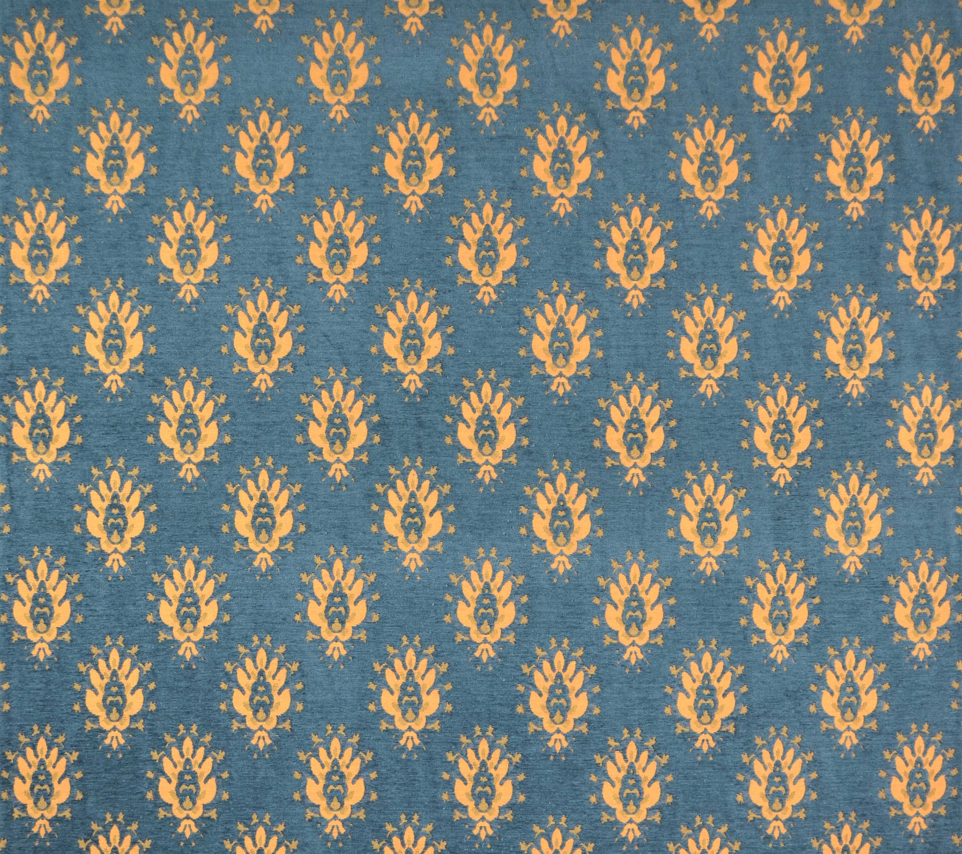 Quadrille Woven: Juliette - Blue on Gold (Imported from Spain)